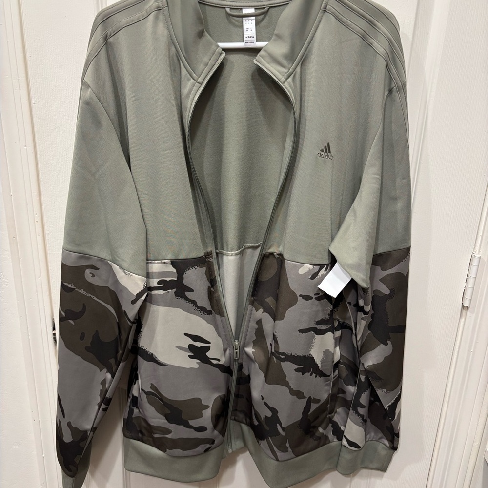 Adidas Men's Green Camo Jacket